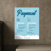 Affiche de consignes de paiement pour laverie auto