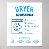 Affiche de consignes pour sèche-linge de laverie a (Devant)