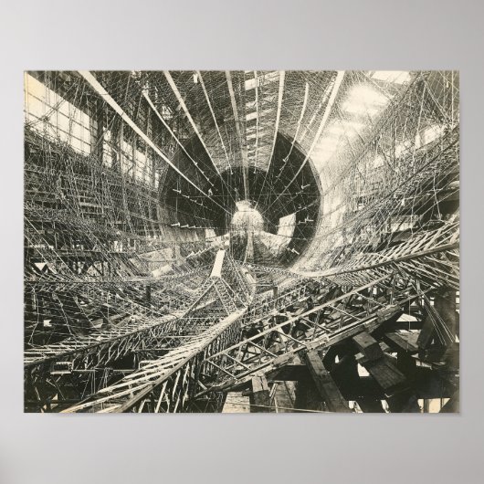 Affiche de construction du dirigeable vintage USS (Devant)
