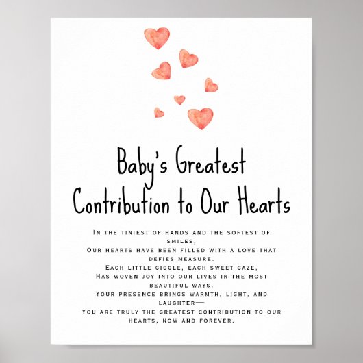 Affiche de contribution Bébé coeurs à l'aquarelle (Devant)