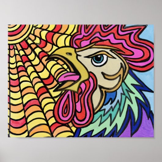 Affiche de coq lever et briller (Devant)