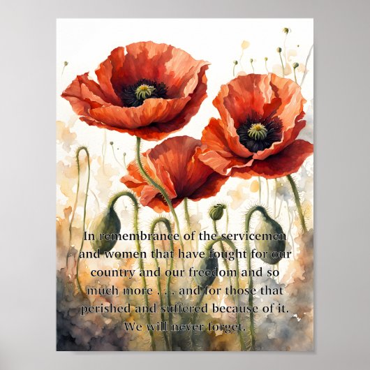 Affiche de coquelicot pour le jour de la commémora (Devant)
