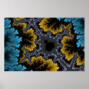 Affiche de corail bleue et orange