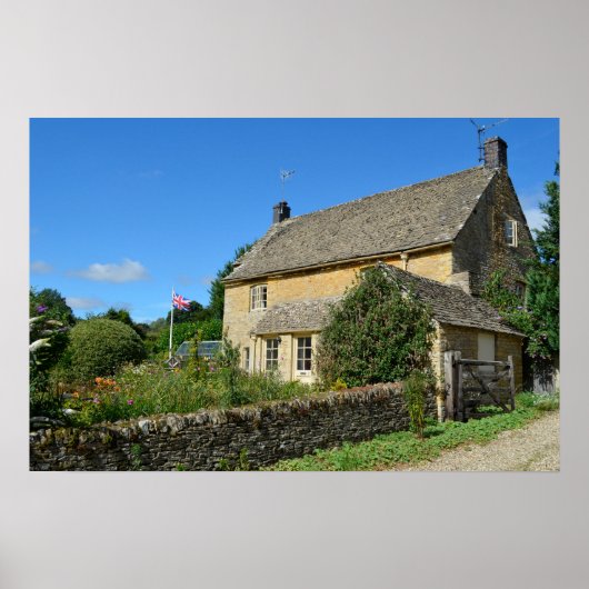 Affiche de cottage anglais avec jardin (Devant)