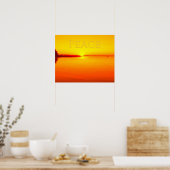 Affiche de coucher de soleil ambré paisible sur l' (Cuisine)
