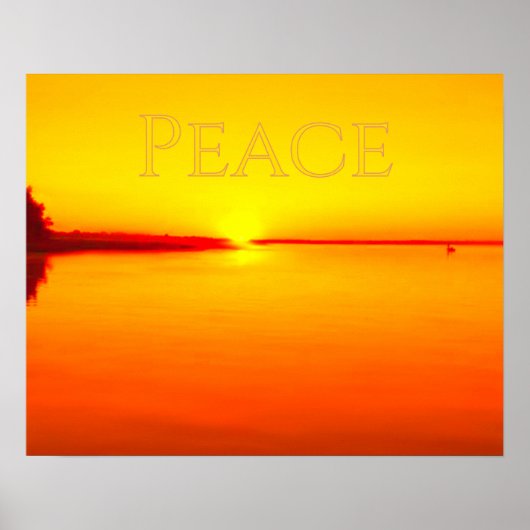 Affiche de coucher de soleil ambré paisible sur l' (Devant)