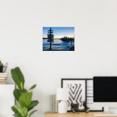 Affiche de coucher de soleil au panneau de la baie (Bureau à domicile)