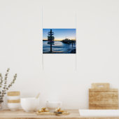 Affiche de coucher de soleil au panneau de la baie (Cuisine)
