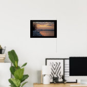 Affiche de coucher de soleil sur la rivière en hiv (Bureau à domicile)