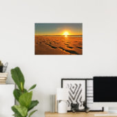 Affiche de coucher de soleil sur une belle plage (Bureau à domicile)