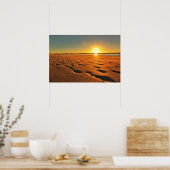 Affiche de coucher de soleil sur une belle plage (Cuisine)
