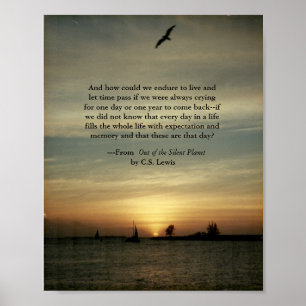 Affiche de coucher du soleil avec la citation de
