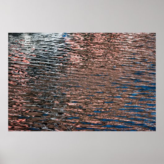 Affiche de couleur abstraite de reflets d'eau (Devant)