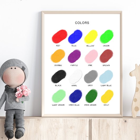 Affiche de couleurs – Art mural pour la maternelle