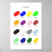 Affiche de couleurs – Art mural pour la maternelle (Devant)