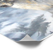 Affiche de couple de loups d'Alaska en hiver (Coin)