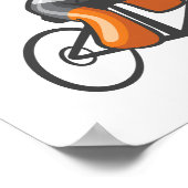 Affiche de coureur orange de cyclisme sur route (Coin)