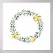 Affiche de couronne botanique de citron (Devant)