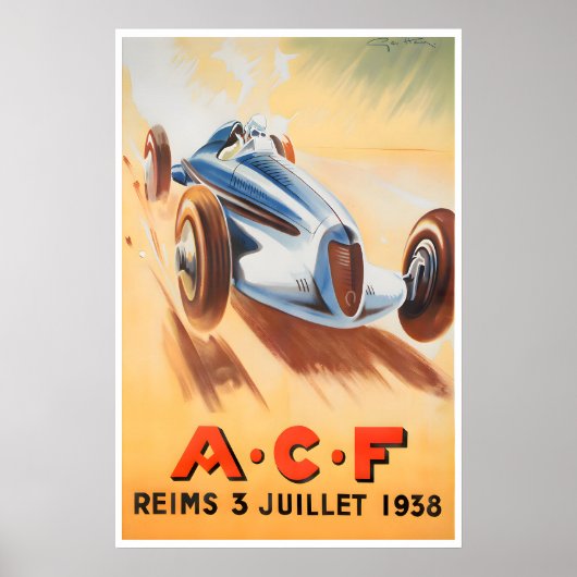 Affiche de course automobile ACF Reims Art de voit (Devant)