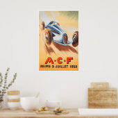 Affiche de course automobile ACF Reims Art de voit (Cuisine)