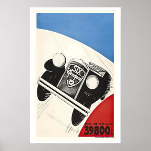 Affiche de course automobile de voiture ancienne