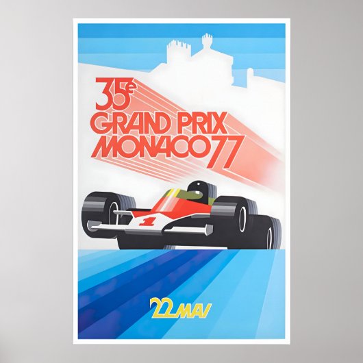 Affiche de course de Monaco Poster Art de voiture (Devant)
