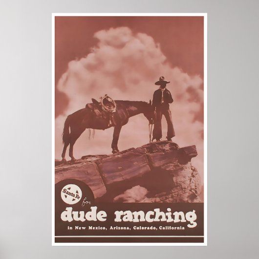 Affiche de cow-boy Art de ranch occidental Impress (Devant)