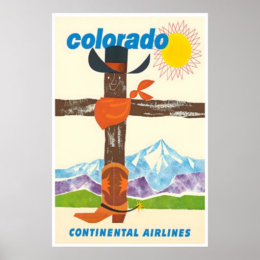 Affiche de cow-boy d'art occidental du Colorado (Devant)