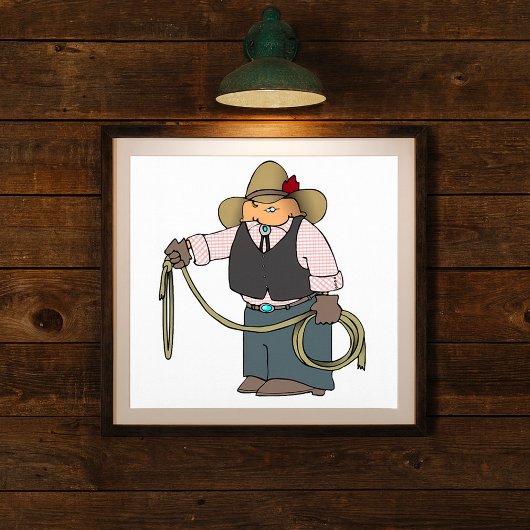 Affiche de cow-boy tenant un lasso