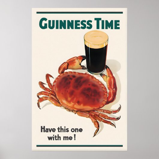 Affiche de crabe Guinness Time John Gilroy Irland (Devant)