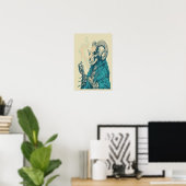 Affiche de crâne de bélier fumeur occulte (Bureau à domicile)