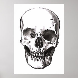 Affiche de crâne impression noir et blanc Pop Art