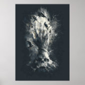 Affiche de crâne main corbeaux gothique art sombre (Devant)