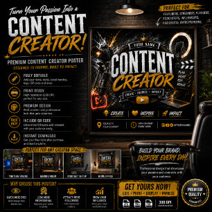 Affiche de créateur de contenu Influenceur et St