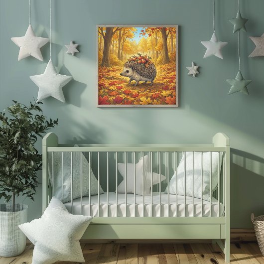 Affiche de crèche Animaux de la forêt aux hérisson