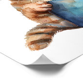 Affiche de crèche artistique Chat lisant avec des  (Coin)