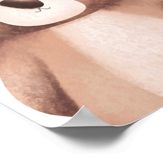 Affiche de crèche d'animaux de la forêt d'ours déc (Coin)