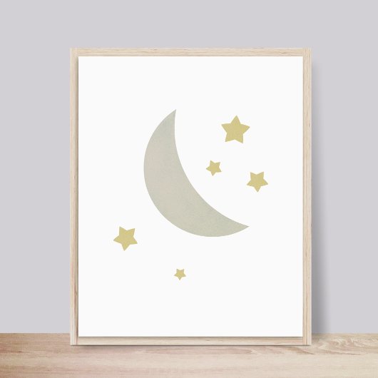 Affiche de crèche Lune et Étoiles