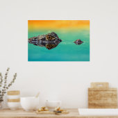 Affiche de crocodile sur une étendue d'eau calme (Cuisine)