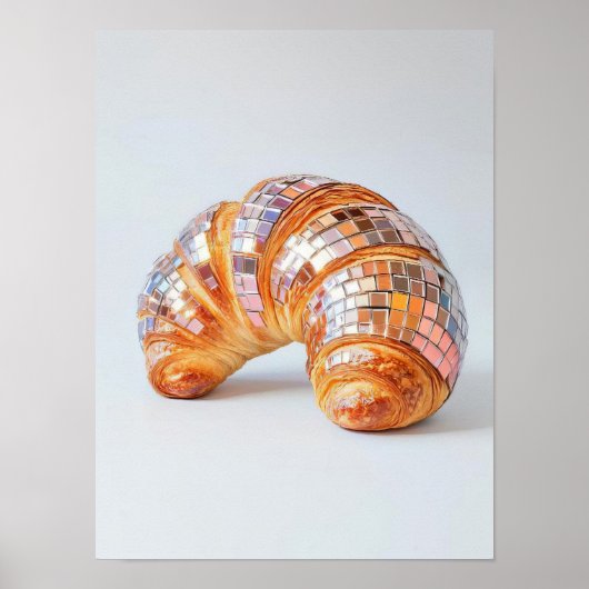 Affiche de croissant pailleté d'impression disco C (Devant)