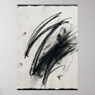 Affiche de croquis de charbon abstrait Ligne ges