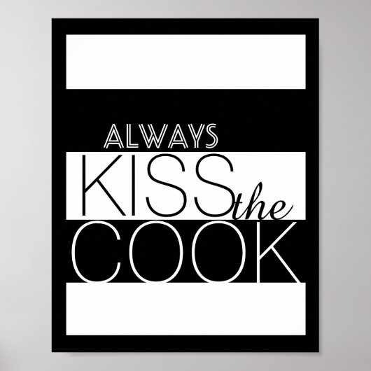 affiche de cuisine audacieuse baiser le cuisinier (Devant)
