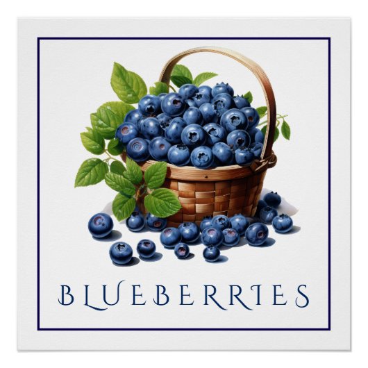Affiche de cuisine aux bleuets pour décoration de (Devant)