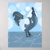 Affiche de cuisine bleu clair - Coq (Devant)
