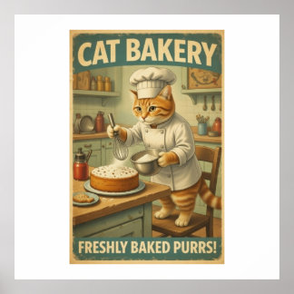 Affiche de cuisine de chat