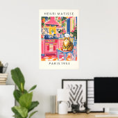 Affiche de cuisine drôle de chat de style Matisse (Bureau à domicile)