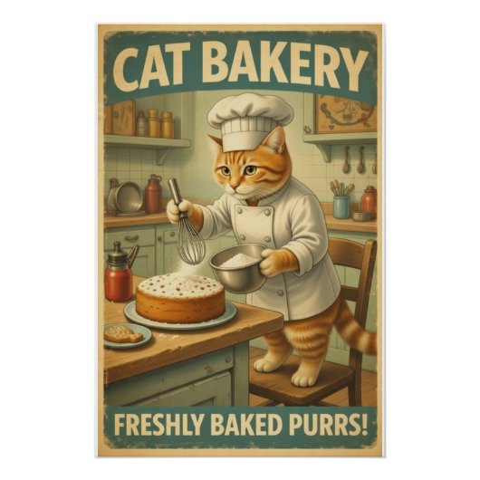Affiche de cuisine pour chat (Devant)