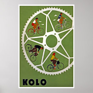 Affiche de cyclisme d'art de vélo Kolo de vélo de