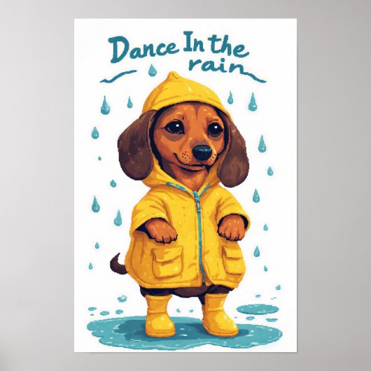 Affiche de dachshund mignon (Devant)