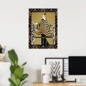 Affiche de dame Art Déco (Bureau à domicile)
